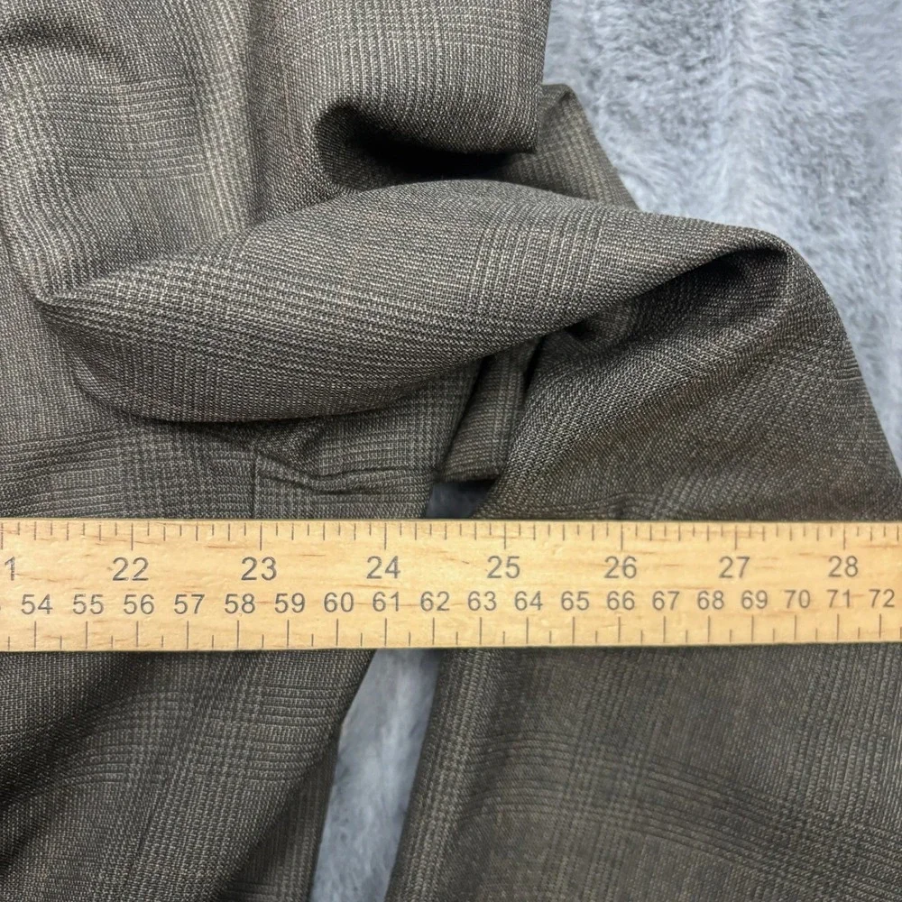 Jos A Bank Business Express Mens 46L Brown Plaid 100% Wool Blazer USA Made